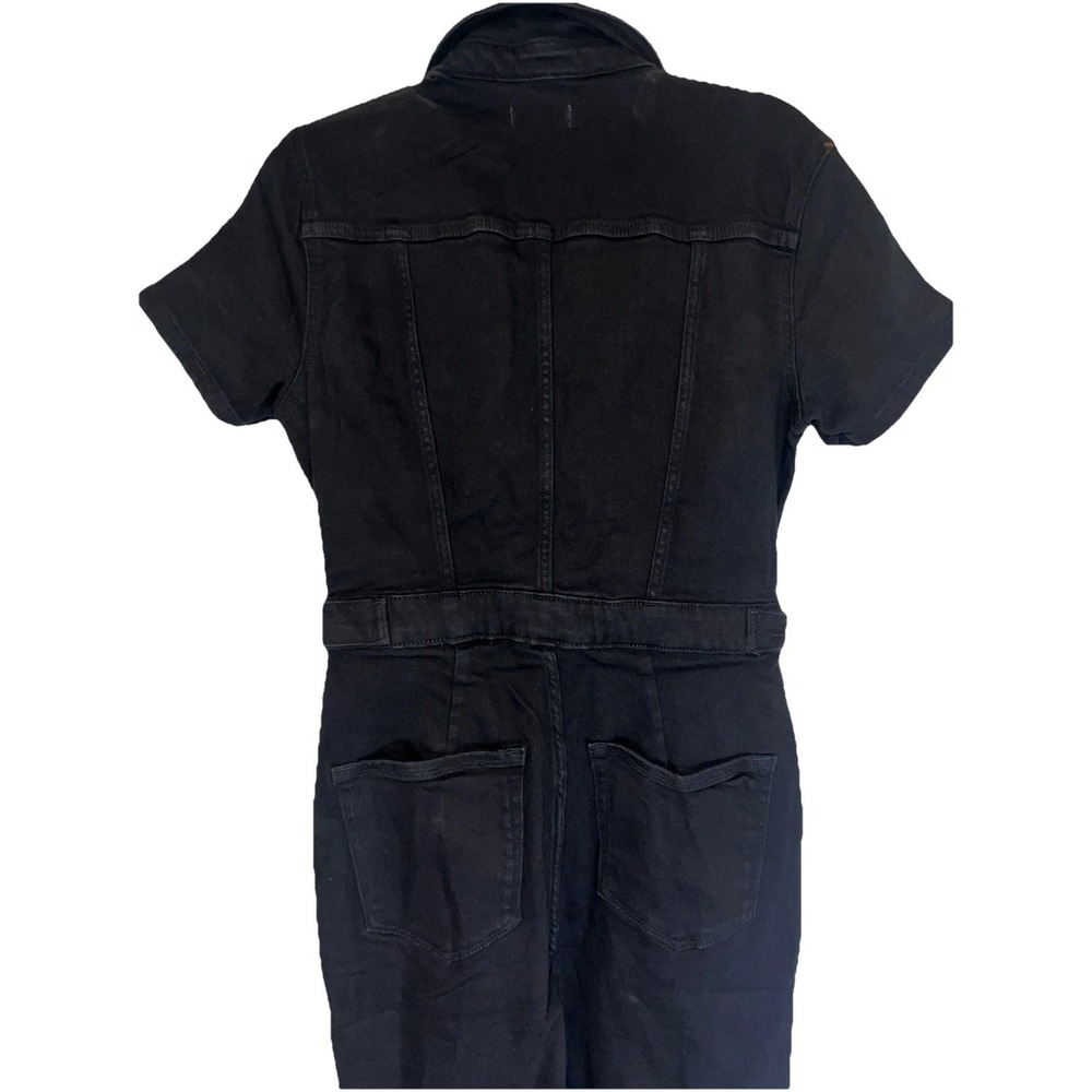 Good American Fit For Success Jumpsuit Black Denim Short Sleeve Romper New - Picture 11 of 12